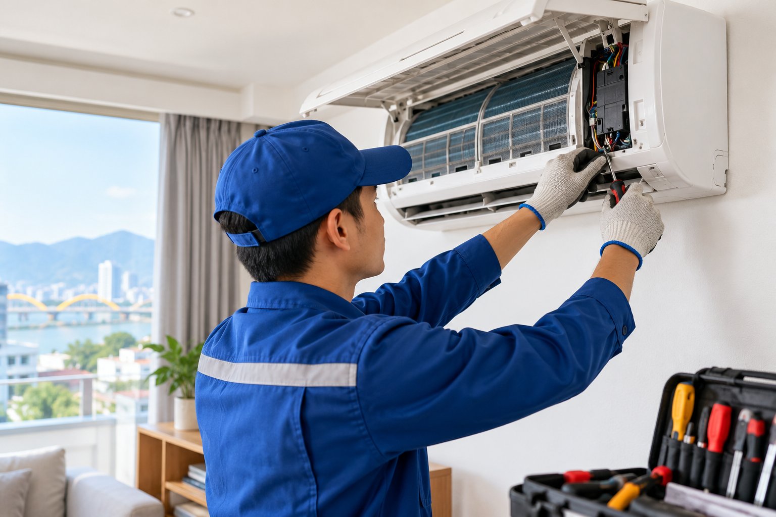 Sửa máy lạnh Cẩm Lệ: Kiểm tra và xử lý đúng lỗi