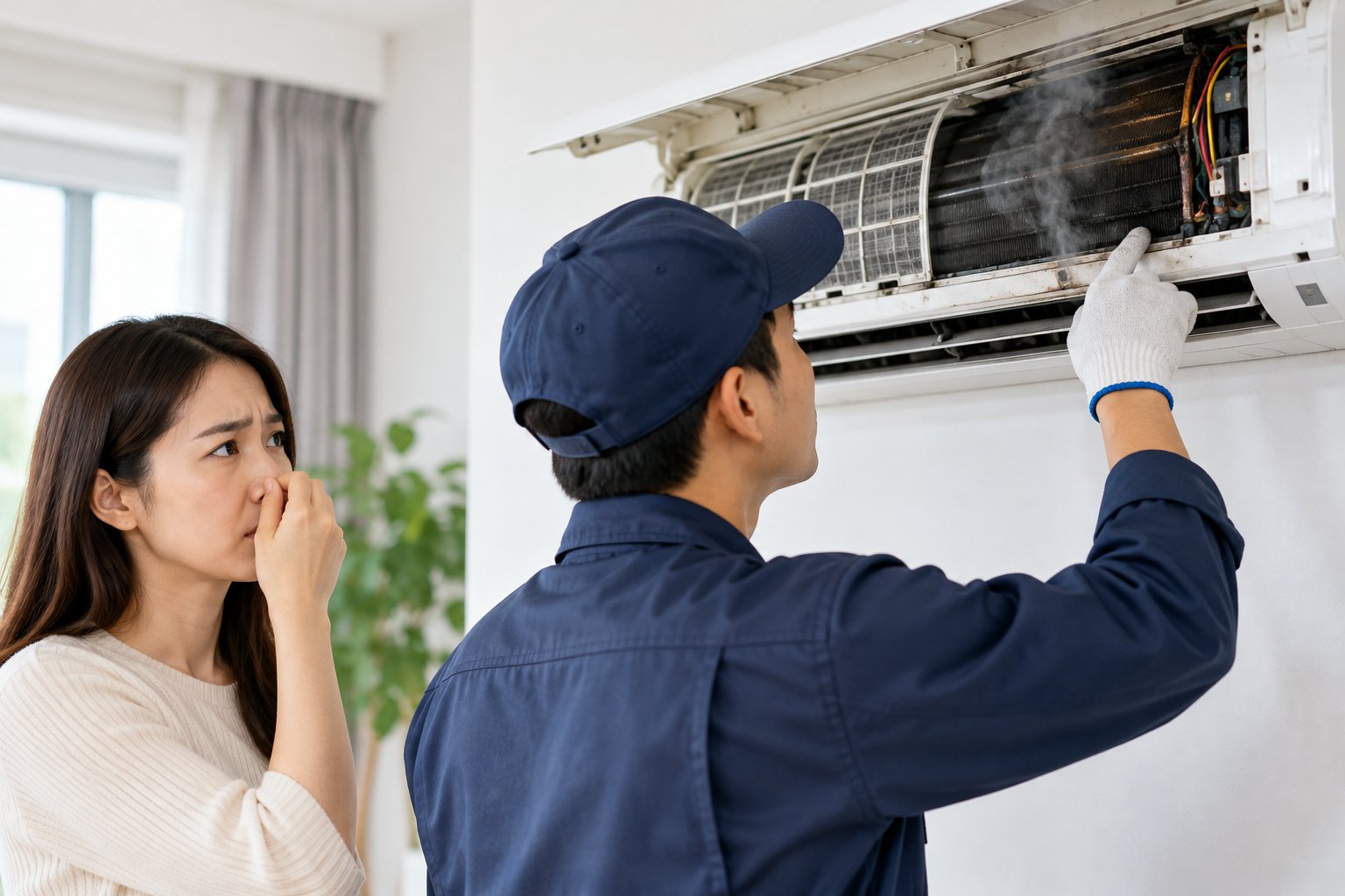 Máy lạnh có mùi khét: Cách xử lý an toàn
