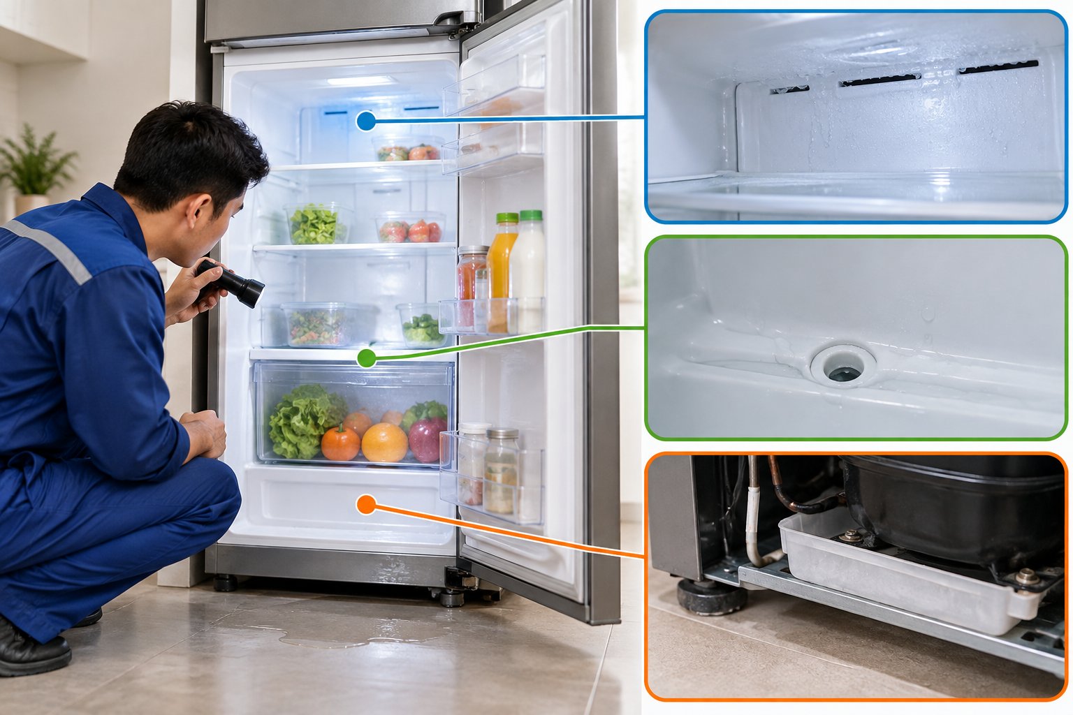 Tủ lạnh bị chảy nước: 3 vị trí cần kiểm tra 2 Ảnh minh hoạ: Tủ lạnh bị chảy nước: 3 vị trí cần kiểm tra