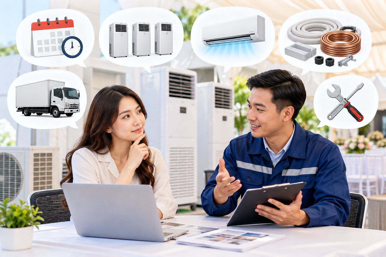 Ảnh minh hoạ: Chi phí thuê máy lạnh gồm những gì?