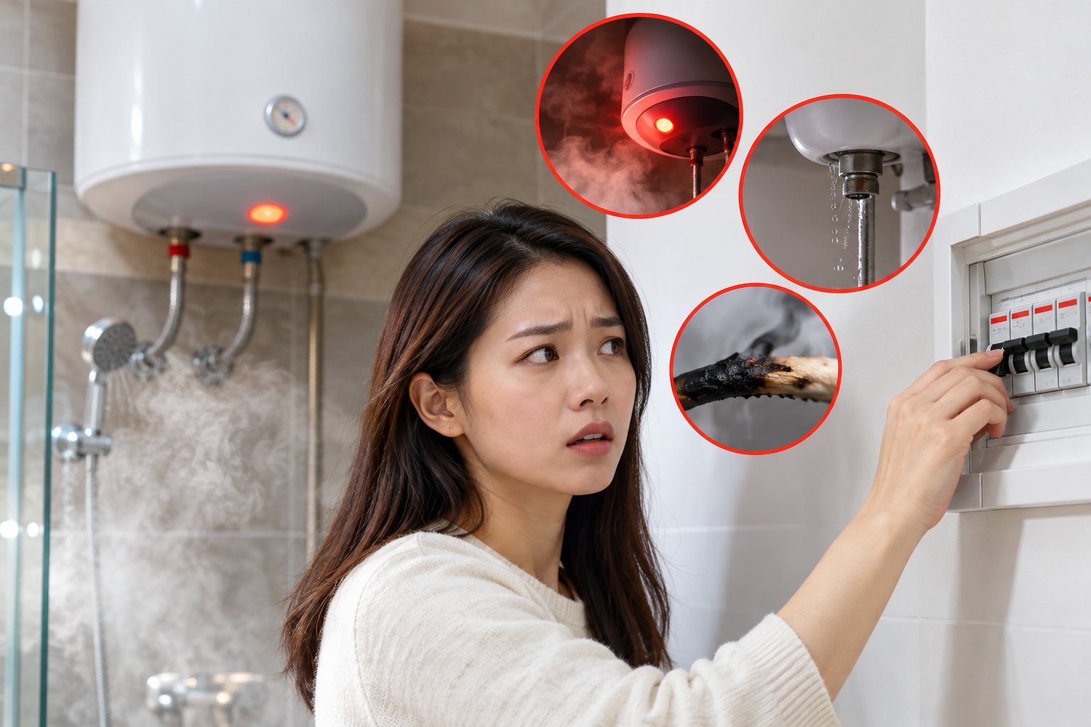 Ảnh minh hoạ: Bình nóng lạnh không tự ngắt: Khi nào ngắt aptomat?