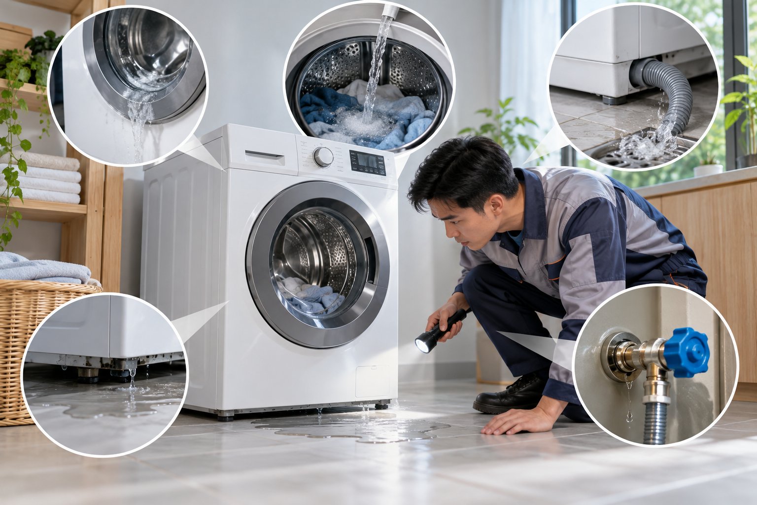 Ảnh minh hoạ: Máy giặt bị rò nước dưới gầm: Bảng chẩn đoán