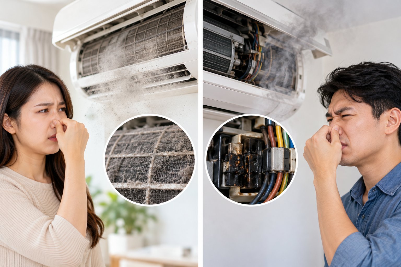 Ảnh minh hoạ: Máy lạnh có mùi khét: Cách xử lý an toàn