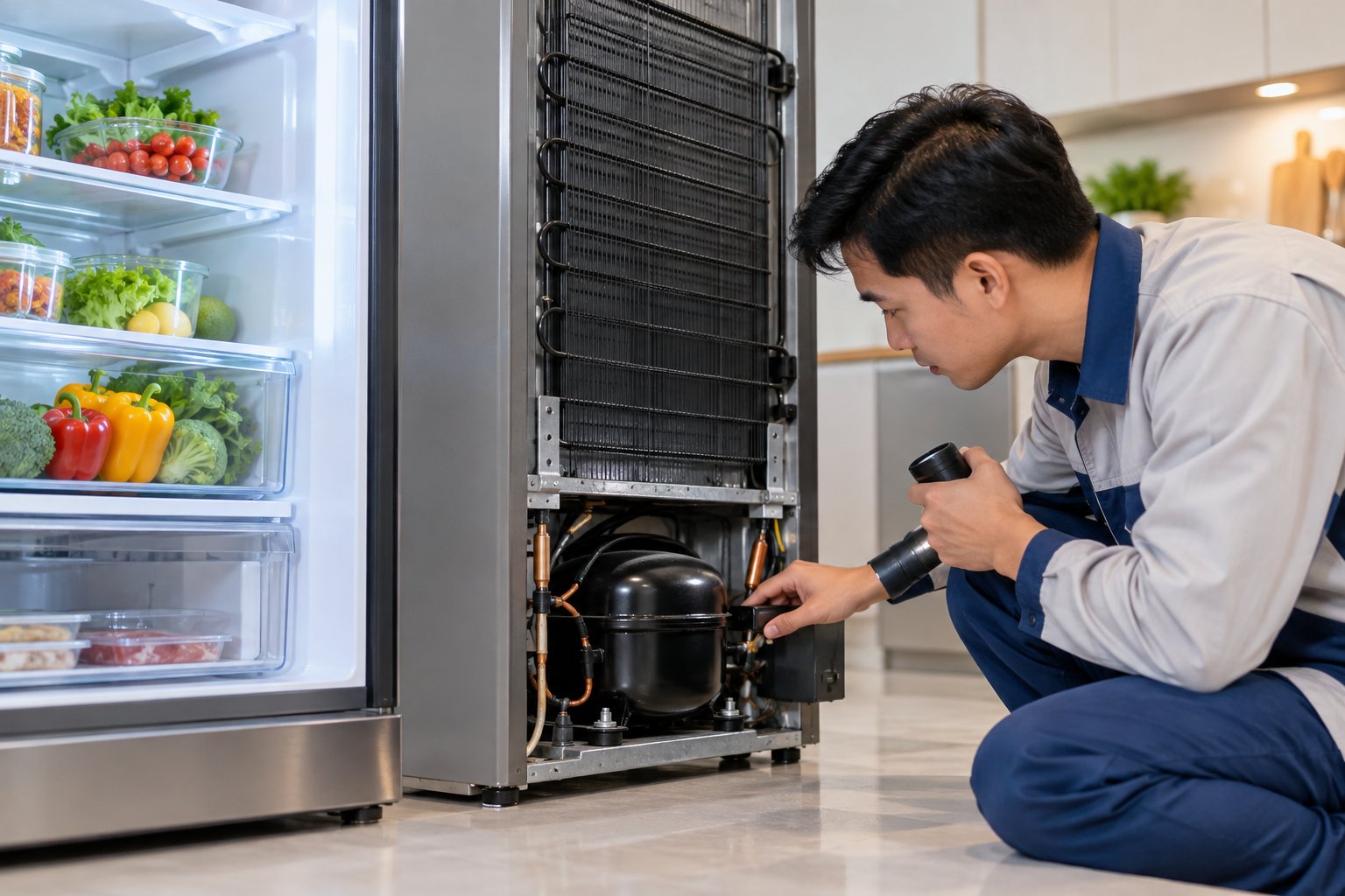 Ảnh minh hoạ: Tủ lạnh chạy liên tục không ngắt: Cách kiểm tra
