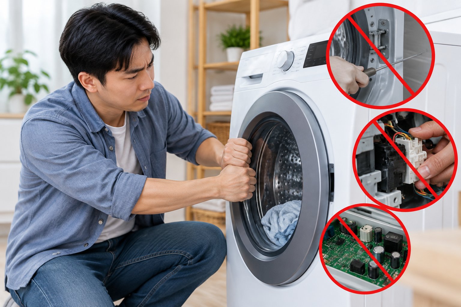 Ảnh minh hoạ: Máy giặt không khóa cửa: Kiểm tra gì trước khi sửa?