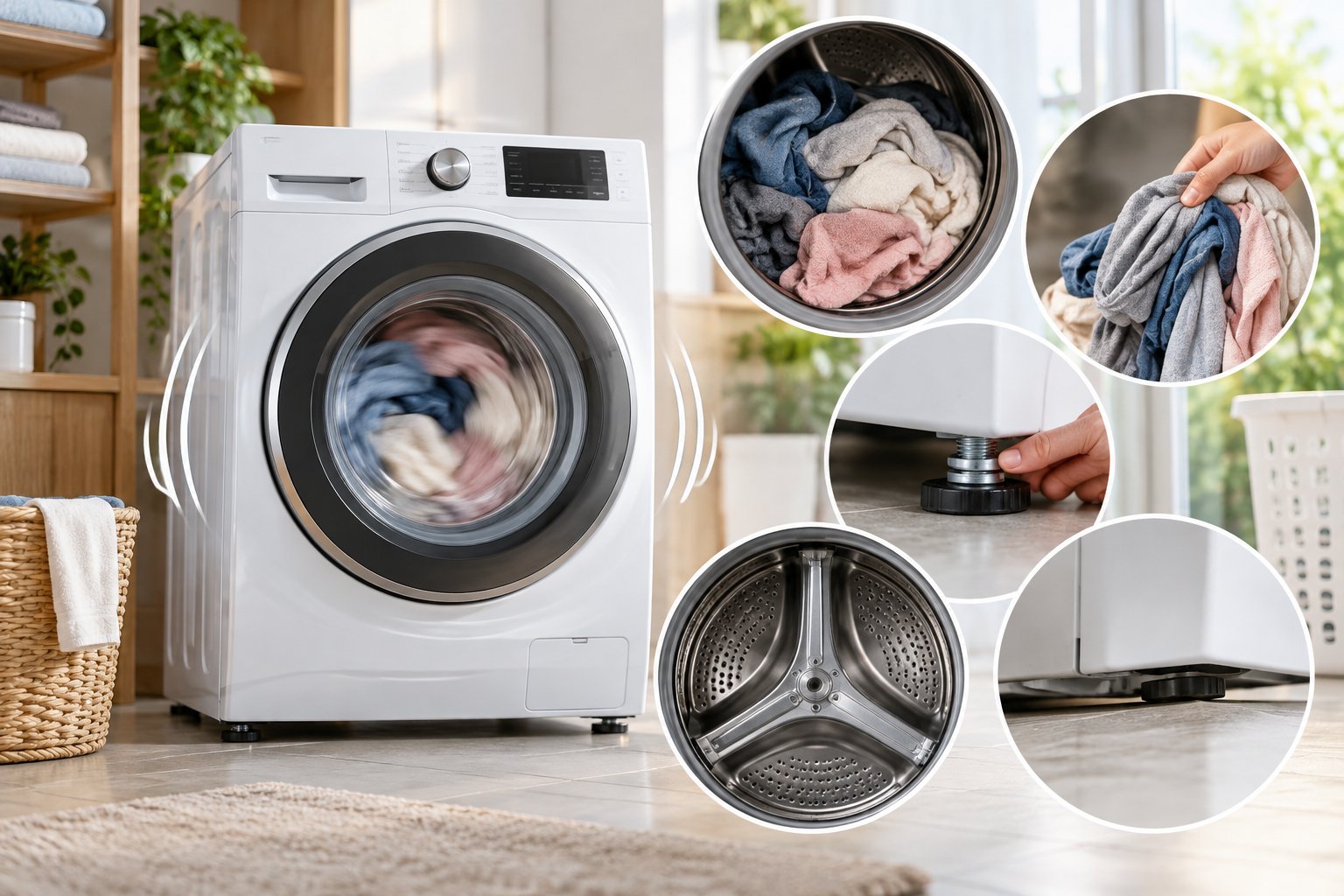 Ảnh minh hoạ: Máy giặt báo lỗi mất cân bằng: Cách xử lý an toàn